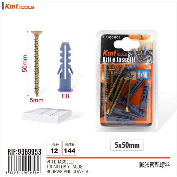 Parafuso com Bucha E8 5*50mm 7set