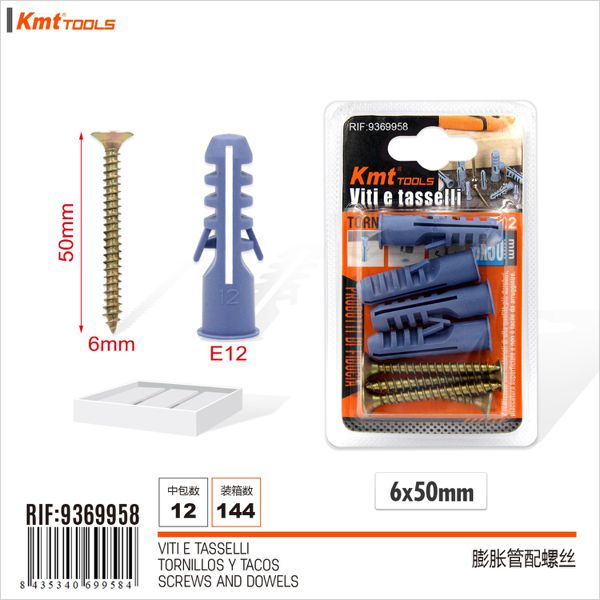 Parafuso com Bucha E12 6*50mm 4set