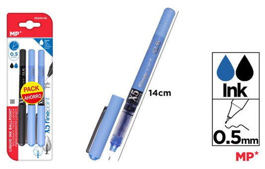 CANETA TINTA LIQUIDA PONTA AGULHA 0.5MM 3UDS