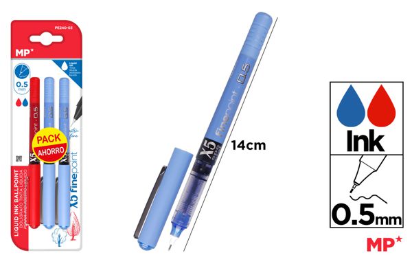 CANETA TINTA LIQUIDA PONTA AGULHA 0.5MM 3UDS