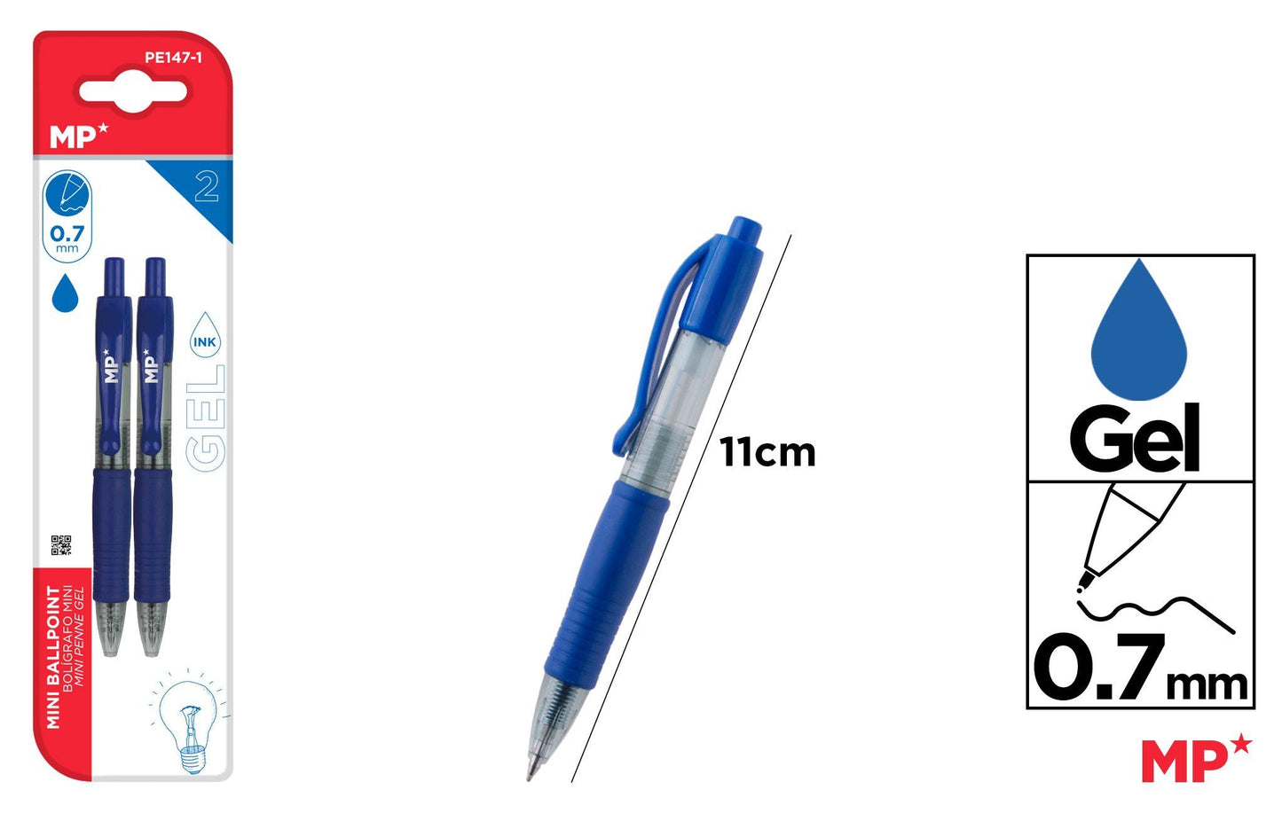 CANETA GEL PONTA 0.7MM 2UDS 2